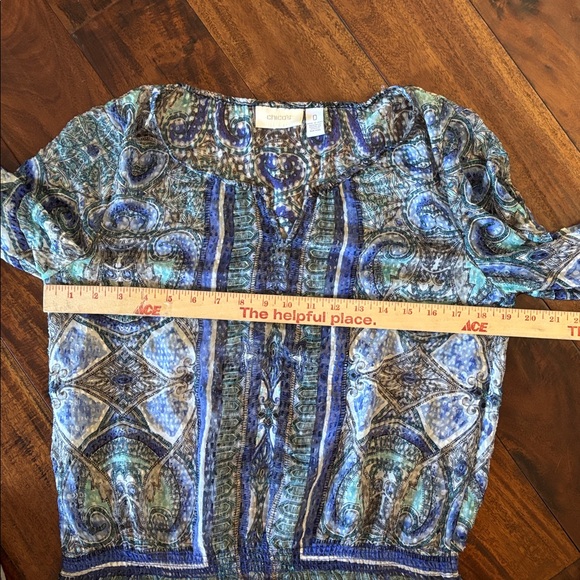 Chico's | Multicolor Paisley Blouse With Elastic Waist - Picture 6 of 8